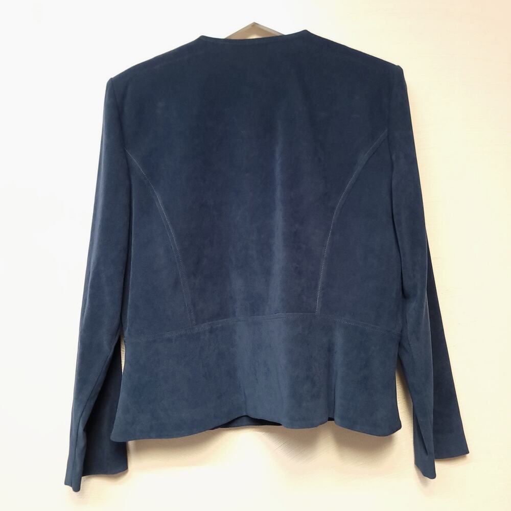 Vintage Leslie Fay Blazer 90s Size 12 Women Suit Jacket Button Down Shoulder Pad - Picture 2 of 10